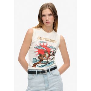 Superdry - W6011781A - T-shirt - Wit - Mouwloos - Katoen
