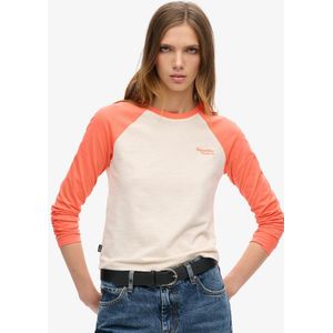 Superdry T-shirt Lange Mouwen - Oranje Met Geborduurd Logo
