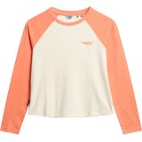 Superdry Essential Logo Baseball T shirt Met Lange Mouwen Oranje Vrouw