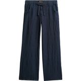 Superdry - W7011006A - Linnen Broek - Marineblauw - Casual