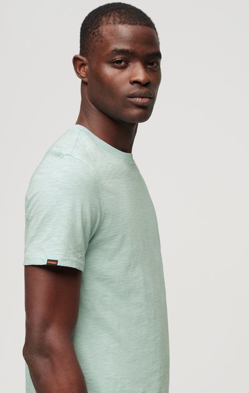 Superdry Slub T-Shirt Melange Lichtblauw - Heren