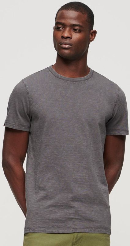Superdry - Crew Neck Slub T-shirt - Korte Mouwen - Grijs - Katoen