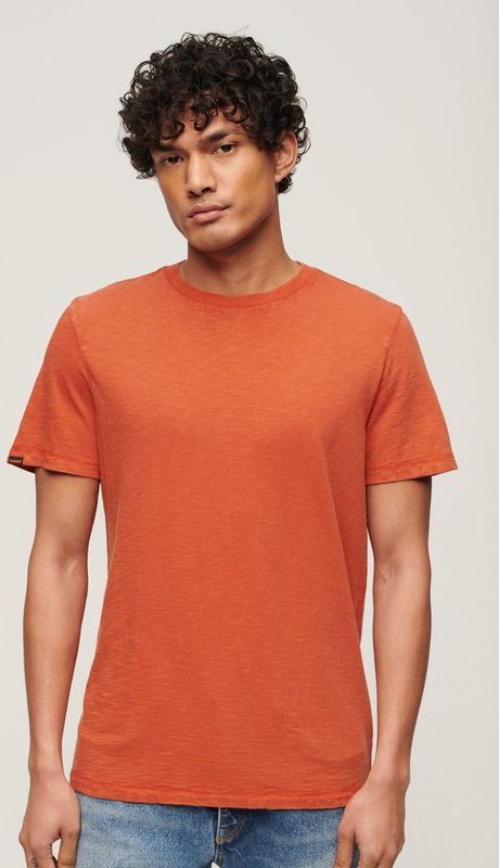 Superdry - Slub T-shirt - Oranje - Korte Mouwen - Basismateriaal