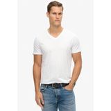 Superdry - V-hals Slub T-shirt - Korte Mouwen - Slub-stof - Relaxed Fit