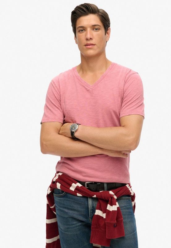 Superdry - Gemêleerd T-shirt - Korte Mouwen - V-hals - Losse Pasvorm