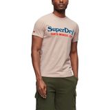 Superdry - M1011894A Venue Duo Logo T-shirt - Beige - Katoen - Korte Mouwen
