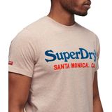 Superdry - M1011894A Venue Duo Logo T-shirt - Beige - Katoen - Korte Mouwen