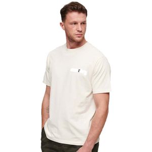 Superdry T-shirt Tattoo Graphic Loose T Shirt M1011896b Cream Mannen