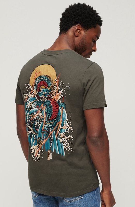 Superdry - Tokyo Graphic - T-shirt - Zwart - Katoen