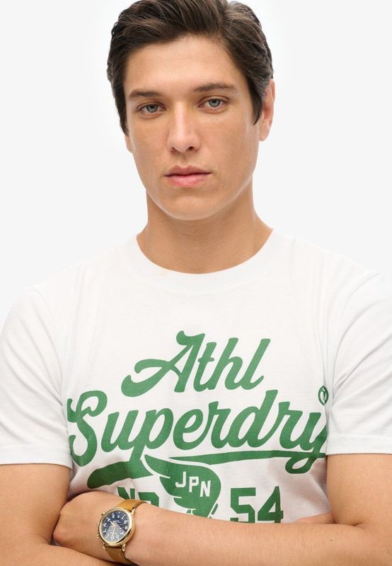 Superdry - Track & Field Ath Graphic - T-shirt - Optic - Katoen