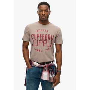 Superdry - Copper Label - T-shirt - Beige - Katoen - Korte Mouwen