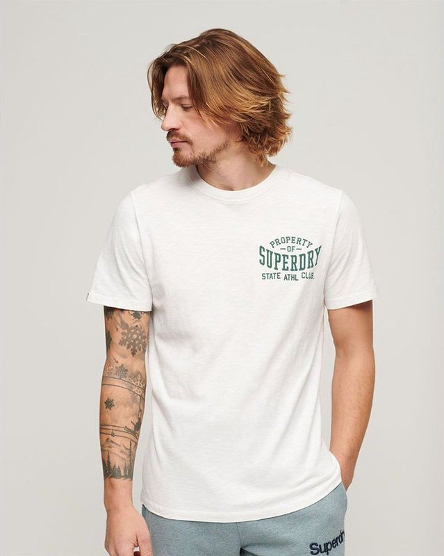 Superdry - Athletic College Graphic T-shirt - Wit - Korte Mouwen