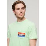 Superdry CALI STRIPED LOGO T SHIRT Heren - Groen