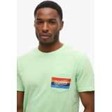 Superdry CALI STRIPED LOGO T SHIRT Heren - Groen