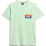Superdry CALI STRIPED LOGO T SHIRT Heren - Groen
