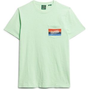 Superdry CALI STRIPED LOGO T SHIRT Heren - Groen