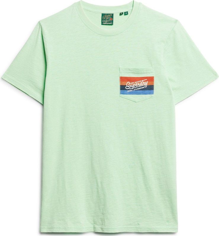 Superdry CALI STRIPED LOGO T SHIRT Heren - Groen
