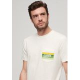 Superdry Cali Striped Logo t Shirt Heren - Wit