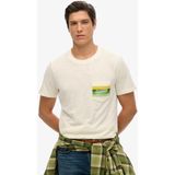 Superdry Cali Striped Logo t Shirt Heren - Wit
