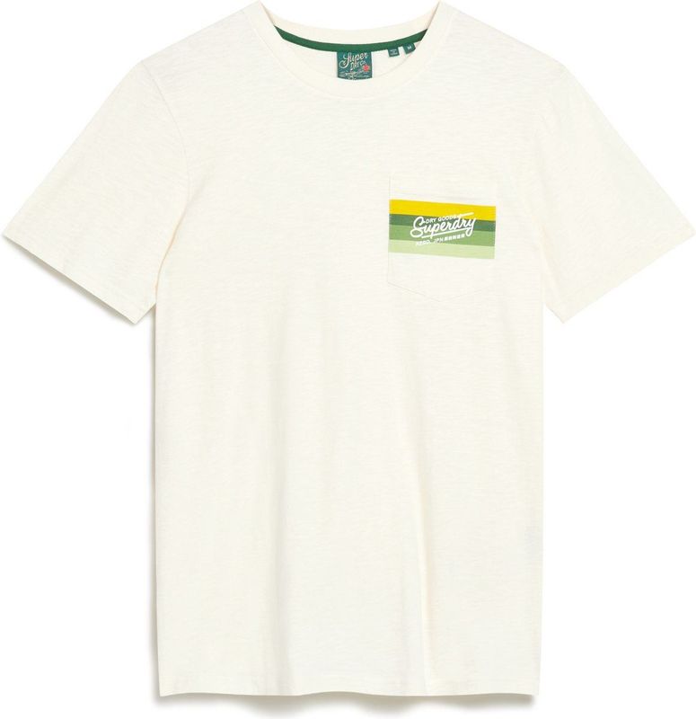 Superdry Cali Striped Logo t Shirt Heren - Wit