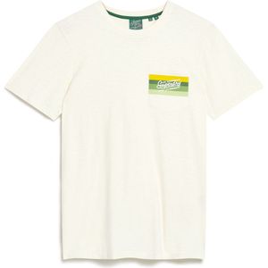 Superdry Cali Striped Logo t Shirt Heren - Wit