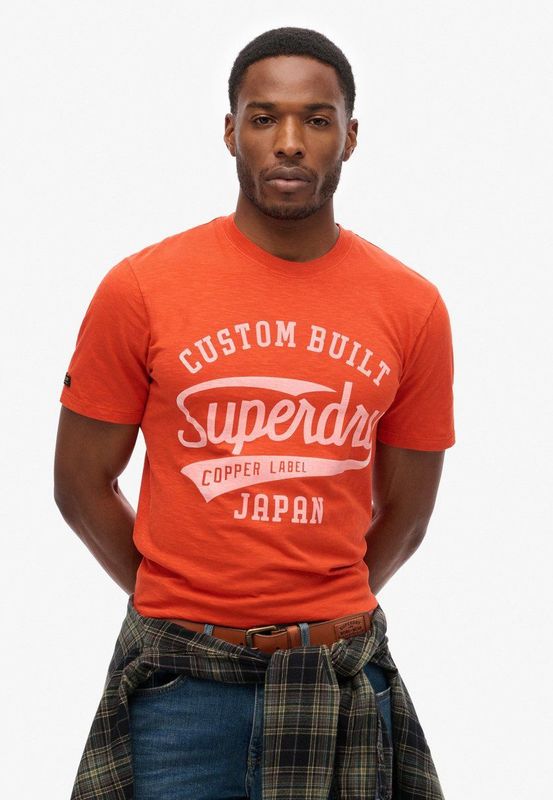 Superdry - Copper Label Script - T-shirt - Oranje - Katoen