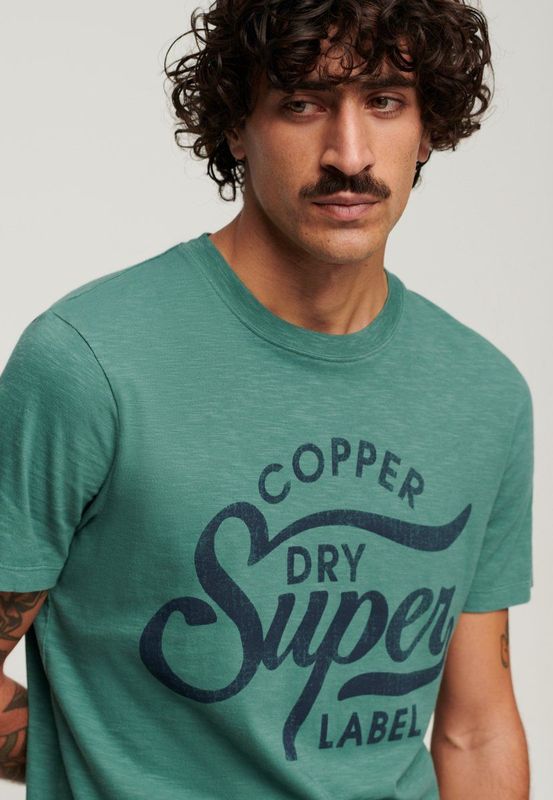 Copper Label Script Tee Drius Green Slub (M1011905A - 2AN)