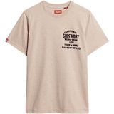 Superdry Workwear Flock Graphic T-shirt Met Korte Mouwen Beige L Man