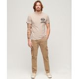 Superdry Workwear Flock Graphic T-shirt Met Korte Mouwen Beige L Man
