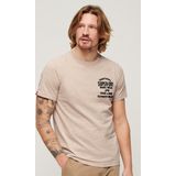 Superdry Workwear Flock Graphic T-shirt Met Korte Mouwen Beige L Man