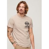 Superdry Workwear Flock Graphic T-shirt Met Korte Mouwen Beige L Man
