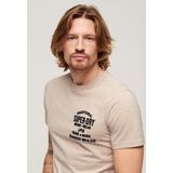 Superdry Workwear Flock Graphic T-shirt Met Korte Mouwen Beige L Man