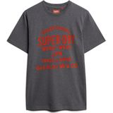 Superdry - Workwear Flock Graphic T-shirt - Ash Grey Marl - Korte Mouwen