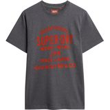 Superdry - Workwear Flock Graphic T-shirt - Ash Grey Marl - Korte Mouwen