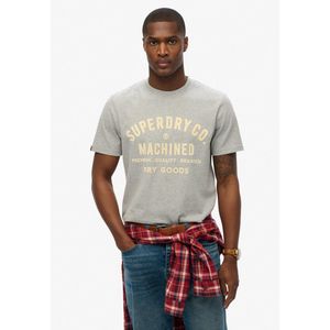 Superdry - Workwear Flock Graphic T-shirt - Zwart - Katoen