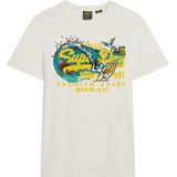 Superdry - LA - T-shirt - Blauw - Jersey, Ronde Hals, Logoprint