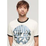 Superdry Photographic Logo T-shirt Met Korte Mouwen Wit S Man