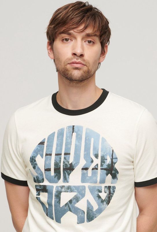 Superdry Photographic Logo T-shirt Met Korte Mouwen Wit S Man