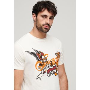 Superdry - Tattoo Script - T-shirt - Wit - Korte Mouwen