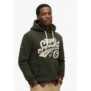 Superdryvoor mannen. M2013661A Worker Scripted sweatshirt groen (S), Casual, Sportief, Katoen