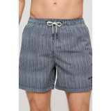 Superdryvoor mannen. M3010231A Bedrukt zwempak van gerecycled zeemateriaal (S), Strandkleding, Gerecycled polyester, Duurzaam, Marineblauw