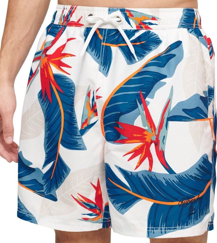 Superdry - Hawaiian Print - Zwembroek - Blauw - Polyester - Relaxte Pasvorm