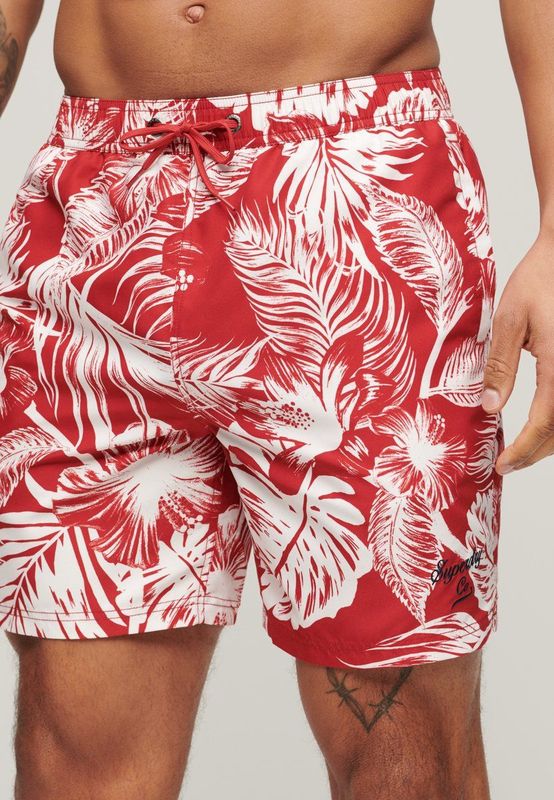 Superdry - Hawaïaanse Zwemshort - Blauw - Katoen - Relaxte Pasvorm