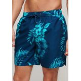 Superdry - Hawaïaanse zwemshort - Heren - Blauw - 43 cm - Gerecycled materiaal