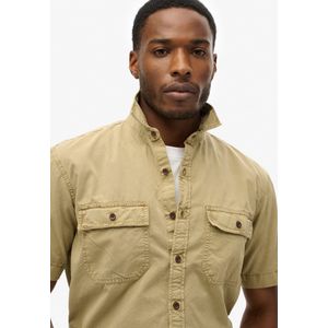 Superdry - M4010791A - Militair Overhemd - Bruin - Korte Mouwen - Casual