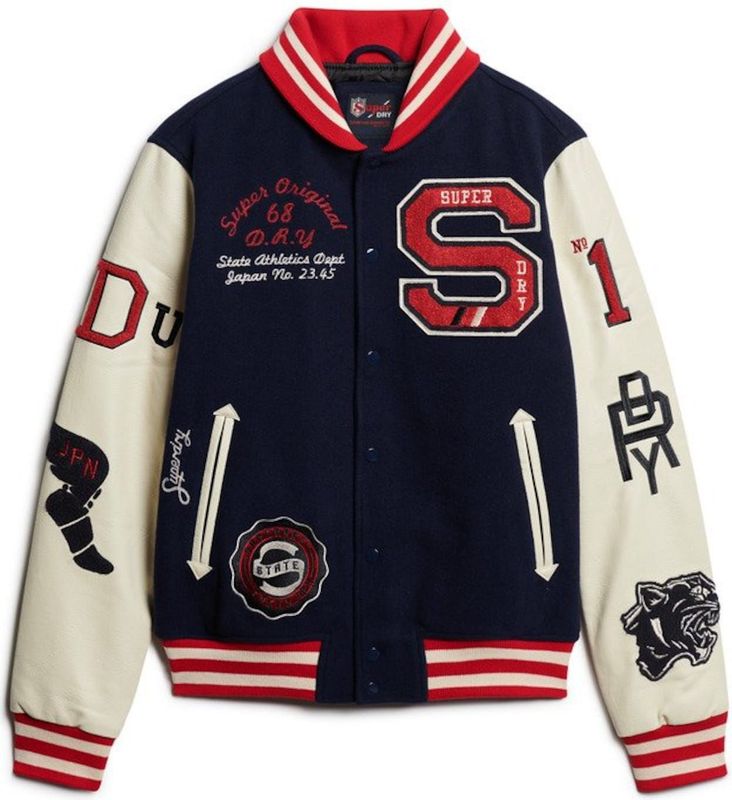College-Jacke aus Woll-Mix mit Stehkragen