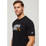 Superdry - Logo Print Oversized T-shirt - Sportshirt - Zwart - Katoen