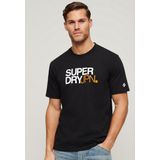 Superdry - Logo Print Oversized T-shirt - Sportshirt - Zwart - Katoen