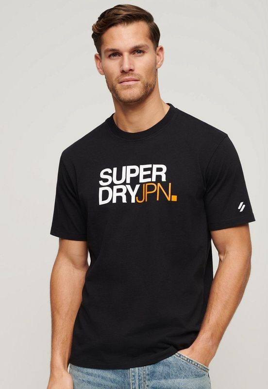 Superdry - Logo Print Oversized T-shirt - Sportshirt - Zwart - Katoen