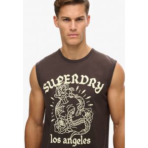 Superdry - M6010817A - T-shirt - Bruin - Mouwloos - Katoen